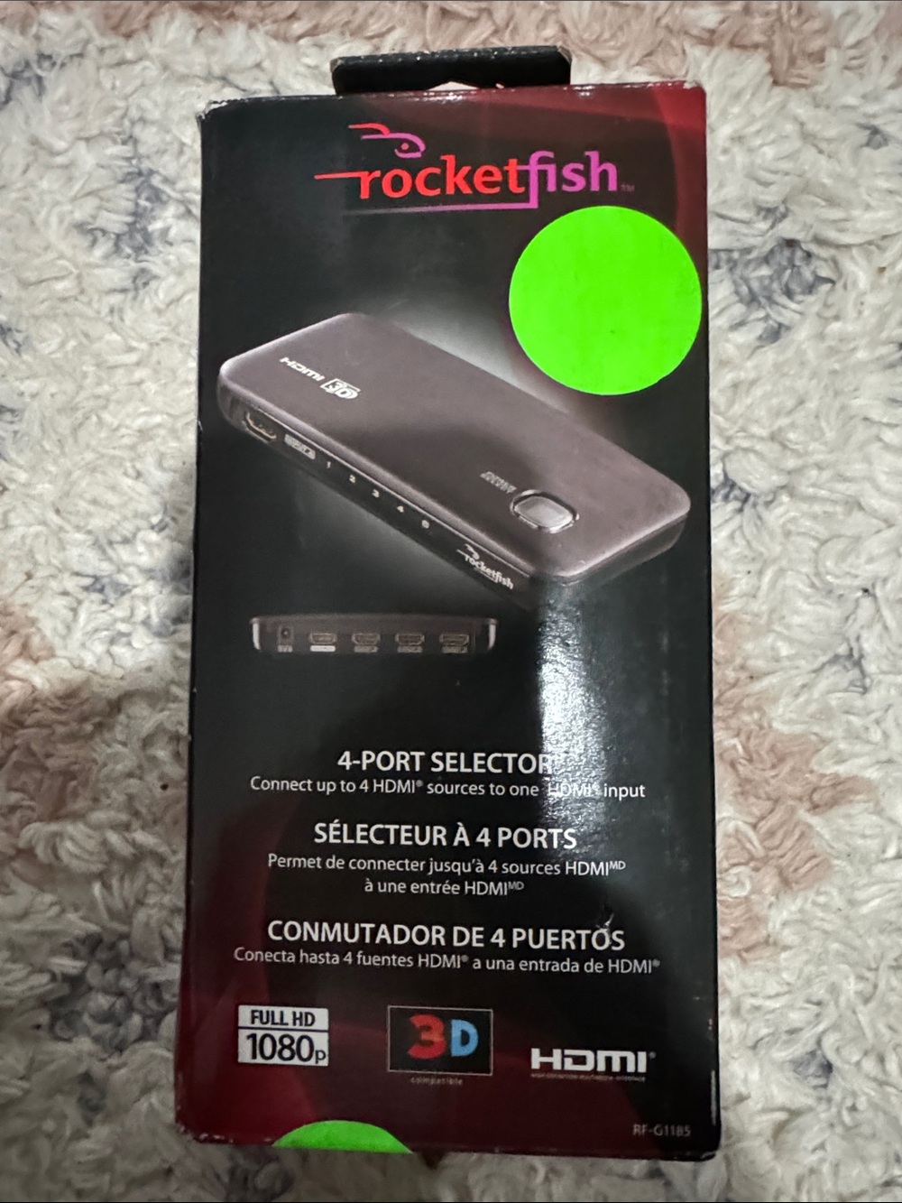Black 4-Port HDMI Selector Switch